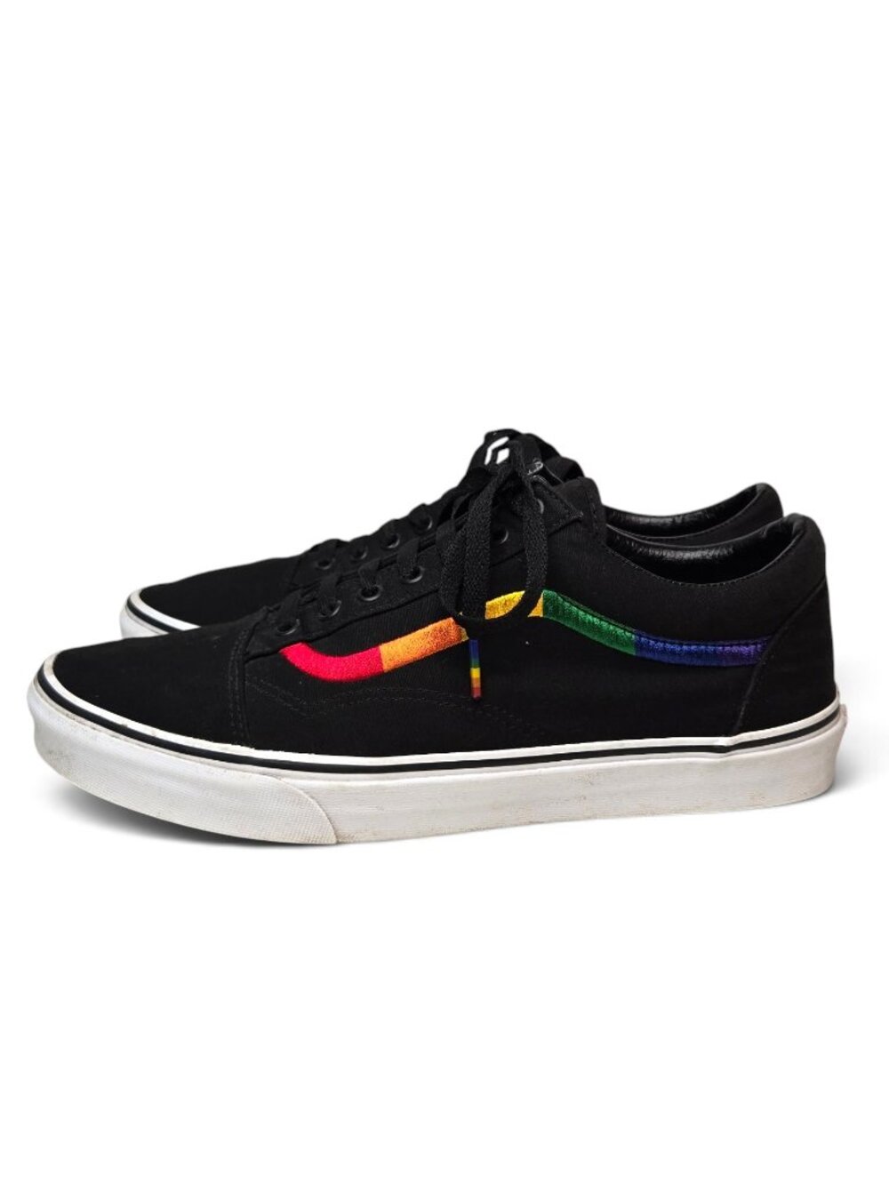 Van Old Skool Rainbow Low Top Sneaker Mens Pride Embroidered Side Skater 12